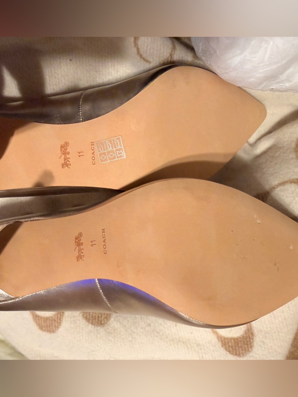 COACH SIZE 11 WILEY Metallic Pointed-Toe Pumps NEVER WORN Approx 3 to 3.5 inches - Picture 11 of 11